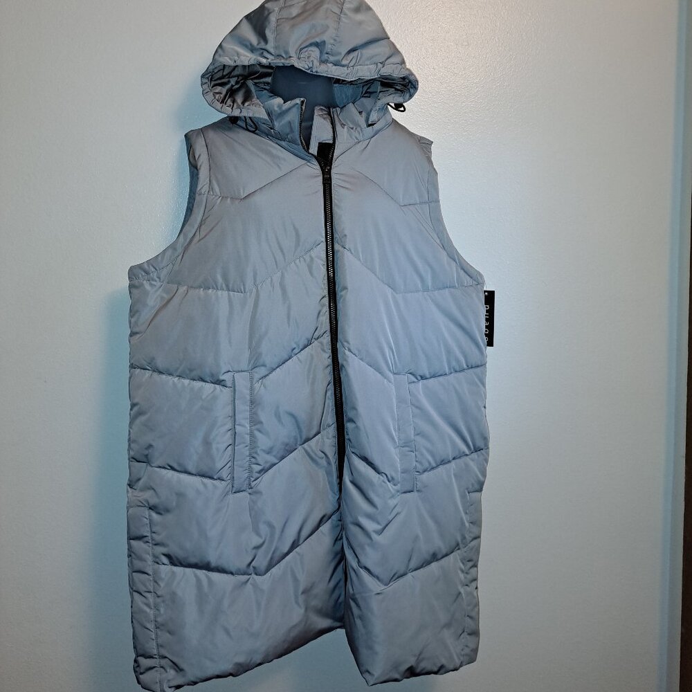 New With Tags Nuage Regular Chevron Quilted Puffer Vest w/ Removable Hood - Picture 15 of 15